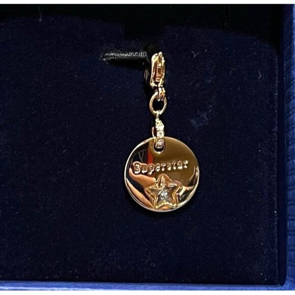 Swarovski Superstar Charm or Pendant Gold Tone Yellow Crystals Star New Gift Box - Picture 2 of 4
